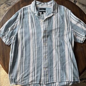 Banana Republic Blue and White Striped Shirt